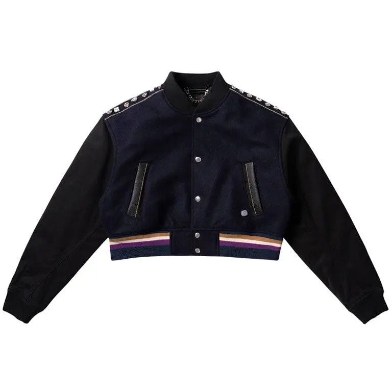 Briley Cropped Varsity Jacket - AlphaStyle